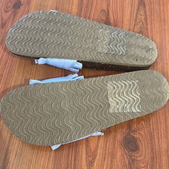 Aerie blue ruffle slides cork 8 - Picture 2 of 5